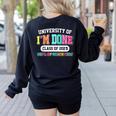 Fun University Of I'm Done Class Of 2025 Teacher Retirement Women's Sweatshirt Back Print Black