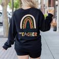 Future Teacher Boho Rainbow Leopard New Grad Student Women's Sweatshirt Back Print Black Future Teacher Boho Rainbow Leopard New Grad Student Women's Sweatshirt Back Print Black