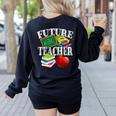 Future Teacher With Canyon And Book Teacher Men Women Girls Kids Women's Sweatshirt Back Print Black Future Teacher With Canyon And Book Teacher Men Women Girls Kids Women's Sweatshirt Back Print Black