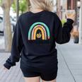 Future Teacher Cute Rainbow Leopard Teacher Outfit For Men Women Girls Kids Women's Sweatshirt Back Print Black Future Teacher Cute Rainbow Leopard Teacher Outfit For Men Women Girls Kids Women's Sweatshirt Back Print Black
