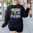 Future Teacher Kid's Career Women's Sweatshirt Back Print Black Future Teacher Kid's Career Women's Sweatshirt Back Print Black