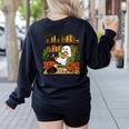 Ghost Library Reading Books Halloween Librarian Teacher Women's Sweatshirt Back Print Black Ghost Library Reading Books Halloween Librarian Teacher Women's Sweatshirt Back Print Black