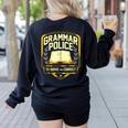 Grammar Police To Serve And Correct English Teacher Women's Sweatshirt Back Print Black Grammar Police To Serve And Correct English Teacher Women's Sweatshirt Back Print Black