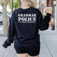 Grammar Police T Shirt English Teacher Women's Sweatshirt Back Print Black Grammar Police T Shirt English Teacher Women's Sweatshirt Back Print Black