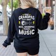 Some Grandpas Play Bingo Real Grandpas Teach Music Teacher Women's Sweatshirt Back Print Black
