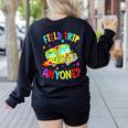 Groovy Field Trip Anyone Happy Field Day For Teachers Kids Women's Sweatshirt Back Print Black Groovy Field Trip Anyone Happy Field Day For Teachers Kids Women's Sweatshirt Back Print Black
