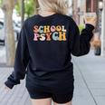 Groovy Retro School Psych Teacher School Psychologist For Men Women Girls Kids Women's Sweatshirt Back Print Black