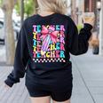 Groovy Teacher Cute Coquette Bow Flower Retro Back To School Women's Sweatshirt Back Print Black Groovy Teacher Cute Coquette Bow Flower Retro Back To School Women's Sweatshirt Back Print Black