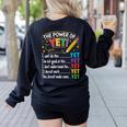 Growth Mindset Teacher Power Of Yet Inspirational Women's Sweatshirt Back Print Black Growth Mindset Teacher Power Of Yet Inspirational Women's Sweatshirt Back Print Black
