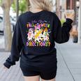 Halloween Floral Ghost Teacher Are You Falloween Directions Women's Sweatshirt Back Print Black