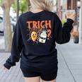 Halloween Medical Lab Science Microbiology Scientist Teacher Men Women Women's Sweatshirt Back Print Black