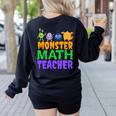 Halloween Monster Math Teacher Men Women Women's Sweatshirt Back Print Black Halloween Monster Math Teacher Men Women Women's Sweatshirt Back Print Black
