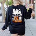 Halloween PE Teacher Shirt Can't Scare Me Women's Sweatshirt Back Print Black Halloween PE Teacher Shirt Can't Scare Me Women's Sweatshirt Back Print Black