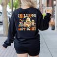 Halloween SLP Sped Teacher Groovy Inclusion Isn't Scary Women's Sweatshirt Back Print Black Halloween SLP Sped Teacher Groovy Inclusion Isn't Scary Women's Sweatshirt Back Print Black