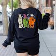 Halloween SPED Teacher Boo In ASL Boo Hands Sign Language Women's Sweatshirt Back Print Black