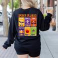 Halloween Spooky Syllable Types Teacher Educational Women's Sweatshirt Back Print Black