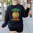 Halloween Teacher Librarian Monster Reading Books Men Women Kids Women's Sweatshirt Back Print Black Halloween Teacher Librarian Monster Reading Books Men Women Kids Women's Sweatshirt Back Print Black