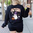 Halloween Teacher Trade Students For Candy Costume Women Women's Sweatshirt Back Print Black