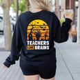 Halloween Teachers Science Math Teachers Love Brains Women's Sweatshirt Back Print Black Halloween Teachers Science Math Teachers Love Brains Women's Sweatshirt Back Print Black