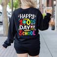 Happy 100th Day Of School 100 Days Of School Teacher Student Women's Sweatshirt Back Print Black
