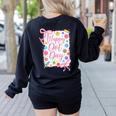 Happy Dot Day Bow Coquette For Teacher Girls Women's Sweatshirt Back Print Black