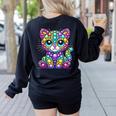 Happy Dot Day Colorful Polka Dot Cat Kitten Teachers Kids Women's Sweatshirt Back Print Black Happy Dot Day Colorful Polka Dot Cat Kitten Teachers Kids Women's Sweatshirt Back Print Black