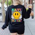Happy Fri-Yay Teacher Friday Weekend School Women's Sweatshirt Back Print Black Happy Fri-Yay Teacher Friday Weekend School Women's Sweatshirt Back Print Black