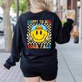 Happy To See Your Face Hippie Smile Back To School Teachers Women's Sweatshirt Back Print Black