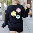 Happy To See Your Face Smile Face Teacher Back To School Women's Sweatshirt Back Print Black Happy To See Your Face Smile Face Teacher Back To School Women's Sweatshirt Back Print Black