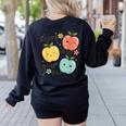 Happy To See Your Face Teacher Apple Women's Sweatshirt Back Print Black Happy To See Your Face Teacher Apple Women's Sweatshirt Back Print Black