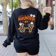 Haunted By 6-7 Halloween Math Teacher Joke Women's Sweatshirt Back Print Black Haunted By 6-7 Halloween Math Teacher Joke Women's Sweatshirt Back Print Black