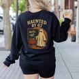 Haunted By 67 Ghost Math Joke Student Halloween Nerd Teacher Women's Sweatshirt Back Print Black