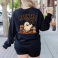 Haunted By 67 Teacher Ghost Pumpkin Halloween Costum Women's Sweatshirt Back Print Black Haunted By 67 Teacher Ghost Pumpkin Halloween Costum Women's Sweatshirt Back Print Black