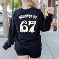 Haunted By 67 Teacher Halloween 6 7 Shirt Women's Sweatshirt Back Print Black Haunted By 67 Teacher Halloween 6 7 Shirt Women's Sweatshirt Back Print Black