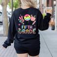 Hello 5th Grade Boy Girl Teacher Back To School 5th Grade Women's Sweatshirt Back Print Black Hello 5th Grade Boy Girl Teacher Back To School 5th Grade Women's Sweatshirt Back Print Black
