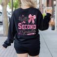 Hello Second Grade First Day Of School Coquette Teacher Girl Women's Sweatshirt Back Print Black Hello Second Grade First Day Of School Coquette Teacher Girl Women's Sweatshirt Back Print Black