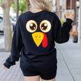 Hilarious Turkey Halloween Thanksgiving Teacher Nurse Women's Sweatshirt Back Print Black