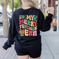 In My Holly Xmas Jolly Teacher Era Teacher Vibes Christmas Women's Sweatshirt Back Print Black