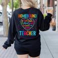 Homebound Teacher Appreciation Week Back To School Heart Women's Sweatshirt Back Print Black Homebound Teacher Appreciation Week Back To School Heart Women's Sweatshirt Back Print Black