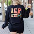 IEP I Encourage Progress Special Education Teacher Graphics Women's Sweatshirt Back Print Black IEP I Encourage Progress Special Education Teacher Graphics Women's Sweatshirt Back Print Black