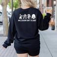 Inclusion Isn't Scary Halloween SLP Sped Teacher Unity Day Women's Sweatshirt Back Print Black Inclusion Isn't Scary Halloween SLP Sped Teacher Unity Day Women's Sweatshirt Back Print Black