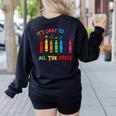 Its Okay To Feel All The Feels Mood Color Crayons Teacher Women's Sweatshirt Back Print Black Its Okay To Feel All The Feels Mood Color Crayons Teacher Women's Sweatshirt Back Print Black