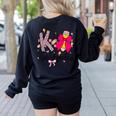 K Is For Kindergarten Teacher Coquette Bow Back To School Women's Sweatshirt Back Print Black K Is For Kindergarten Teacher Coquette Bow Back To School Women's Sweatshirt Back Print Black