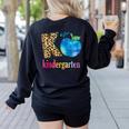 K Is For Kindergarten Teacher Tie Dye Back To School Kinder For Men Women Girls Kids Women's Sweatshirt Back Print Black