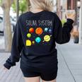 Kids Solar Systems Cute Planets Space Science Teacher School Women's Sweatshirt Back Print Black Kids Solar Systems Cute Planets Space Science Teacher School Women's Sweatshirt Back Print Black