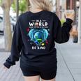 Be Kind Dolphin Autism Awareness Back To School Teacher Men Women Kids Women's Sweatshirt Back Print Black Be Kind Dolphin Autism Awareness Back To School Teacher Men Women Kids Women's Sweatshirt Back Print Black