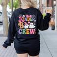 Kinder Boo Crew Kindergarten Teacher Student Halloween Women's Sweatshirt Back Print Black