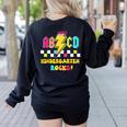 Kindergarten ABCD Rocks Teacher Student Back To School Women's Sweatshirt Back Print Black Kindergarten ABCD Rocks Teacher Student Back To School Women's Sweatshirt Back Print Black