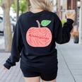Kindergarten Apple Word Art For Teachers & Students Women's Sweatshirt Back Print Black Kindergarten Apple Word Art For Teachers & Students Women's Sweatshirt Back Print Black