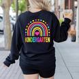 Kindergarten Rainbow Girls Boys Teacher Team Kinder Squad Women's Sweatshirt Back Print Black